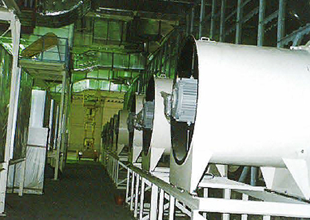 エアーウォッシャーからの送風機